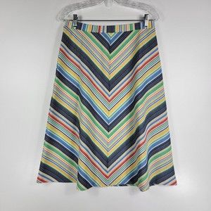 JCPenney Fashions Vintage Striped A Line Skirt Multicolor Women's Size 14